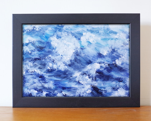 油彩画SMサイズ額縁付 角箱 SM(サムホール) 227×158mm 箱型額縁 油絵額縁 油彩額縁