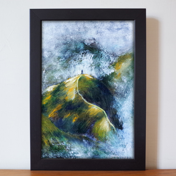 霧中山丘油畫F1號含框尺寸約26*19cm 畫forest33 的作品14918555｜Creema 