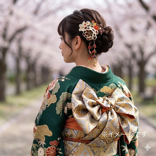 ⭐︎受注制作《特集掲載》【大正浪漫】〈カメリア椿〉髪飾り｜ボブにも