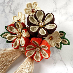 リースブーケ　成人式　結婚式　七五三　十三参り　和装　インテリア飾り　つまみ細工 リースブーケ 成人式 結婚式 七五三 十三参り 和装 インテリア飾り