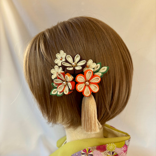 リースブーケ　成人式　結婚式　七五三　十三参り　和装　インテリア飾り　つまみ細工 リースブーケ 成人式 結婚式 七五三 十三参り 和装 インテリア飾り