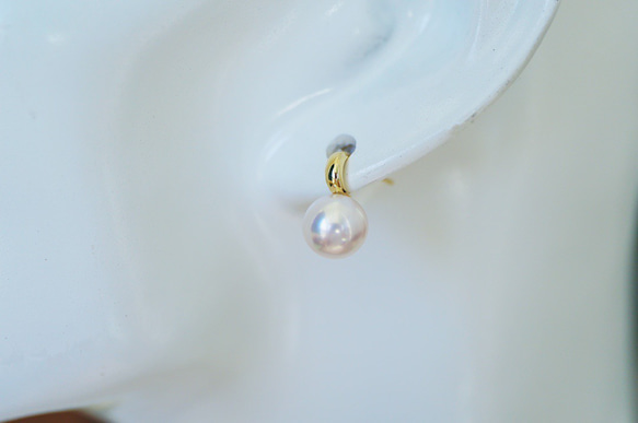 「SIMPLE」K18 天然アコヤ真珠　健康・無垢・長寿・富・純潔・円満・完成　高品質 8枚目の画像
