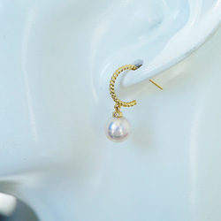 「SIMPLE」K18 天然アコヤ真珠　健康・無垢・長寿・富・純潔・円満・完成　高品質　天然ダイヤモンド 7枚目の画像