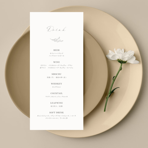 メニュー表 全7種 ドリンクメニュー wedding ウェディング 結婚