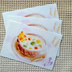 『あったかスープ』水彩風ポストカード3枚セット 4枚目の画像