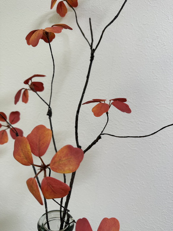 [送料込み] ドウダンツツジ　紅葉 N2 フェイクグリーン　造花 人工観葉植物　2本セット 3枚目の画像