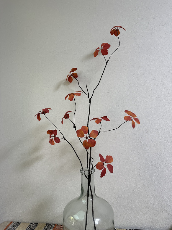 [送料込み] ドウダンツツジ　紅葉 N2 フェイクグリーン　造花 人工観葉植物　2本セット 1枚目の画像