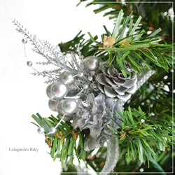 クリスマスブーケ　クリスマスツリー に挿して飾る クリスマスオーナメント　シルバー　（５個入り）　R&yCH66 7枚目の画像