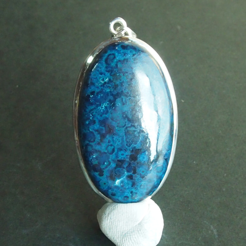 アズライトマラカイト 大きめシルバーペンダント ネックレス silver  