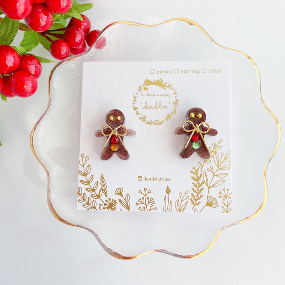 ジンジャーブレッドマンピアス/イヤリング ピアス（フック・チェーン