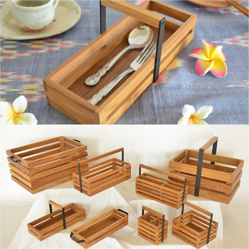 木製 チーク×アイアン ツールボックス 27×10 チーク ウッド 小物 木製 チーク×アイアン ツールボックス 27×10 チーク ウッド 小物