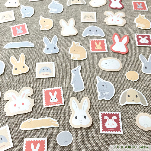 可愛いい❤️❤️フレークシール( ⸝⸝•ᴗ•⸝⸝ )うさちゃんの夏の