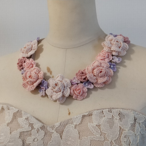 レース編み*RoseGardenネックレス~storia チョーカー *Kumate レース編み*RoseGardenネックレス~storia チョーカー *Kumate