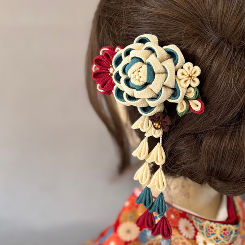 ありあけ】〈カメリア椿〉 ⭐︎OP充実⭐︎ 髪飾り ボブ ショート 成人