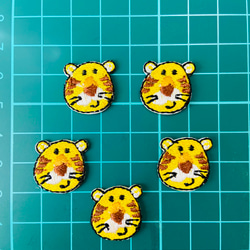 5枚入りライオンかわいい動物刺繍アイロンワッペン 2枚目の画像