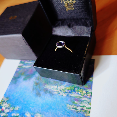 希少 クロード・モネ×睡蓮の池なバイカラータンザナイト Pt900 K18