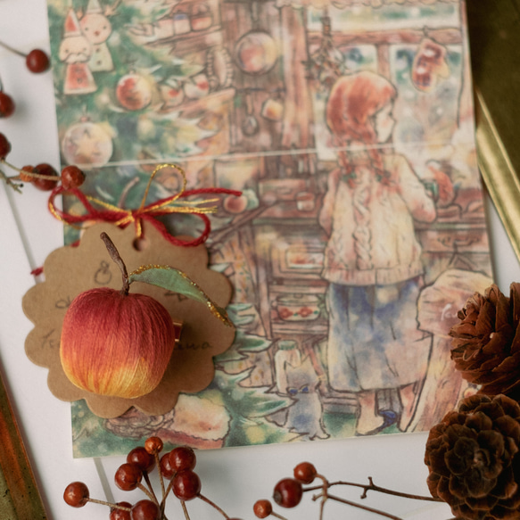 クリスマス の 小さな りんご ブローチ 13枚目の画像