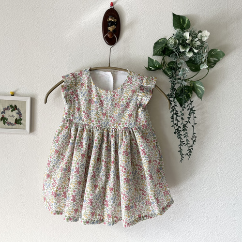 リバティプリントの花柄ワンピース 子供服 れもんまま 通販 14920312