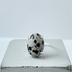 Dalmatian Jasper Oval Ring《SILVER or GOLD》 1枚目の画像
