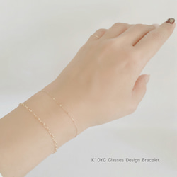 【K10YG】 長さが選べる♡Glasses Design Bracelet〜round 1枚目の画像