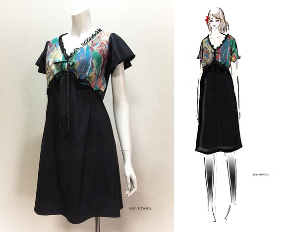 1点もの・デザイン画付き】絵画風ゴブラン織り＆イタリア製綿混生地  