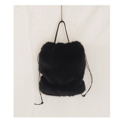 Eco fur drawstring bag - smooth 7枚目の画像