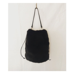 Eco fur drawstring bag - smooth 1枚目の画像