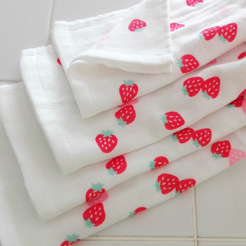 2重】 タオルエプロン おりこうエプロン 4枚セット ☆ガーゼ  