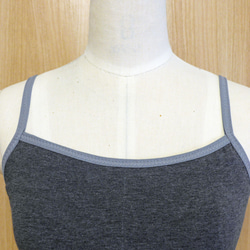 カップ付キャミソ－ル秋冬　オーガニックコットン　チャコールグレー杢 6枚目の画像