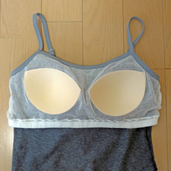 カップ付キャミソ－ル秋冬　オーガニックコットン　チャコールグレー杢 8枚目の画像