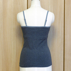 カップ付キャミソ－ル秋冬　オーガニックコットン　チャコールグレー杢 4枚目の画像