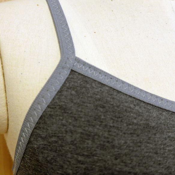 カップ付キャミソ－ル秋冬　オーガニックコットン　チャコールグレー杢 7枚目の画像