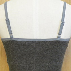 カップ付キャミソ－ル秋冬　オーガニックコットン　チャコールグレー杢 5枚目の画像