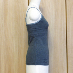 カップ付キャミソ－ル秋冬　オーガニックコットン　チャコールグレー杢 3枚目の画像