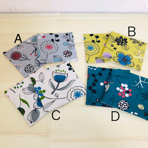 ふっくらキルト芯入り コースター ♡2枚セット ハンドメイド コットン