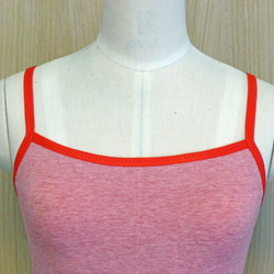 カップ付キャミソ－ル秋冬　オーガニックコットン　赤杢 5枚目の画像