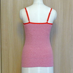 カップ付キャミソ－ル秋冬　オーガニックコットン　赤杢 4枚目の画像