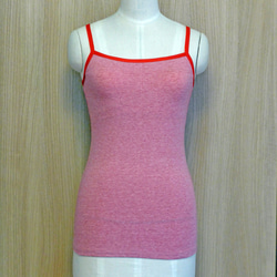 カップ付キャミソ－ル秋冬　オーガニックコットン　赤杢 2枚目の画像