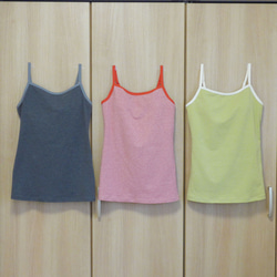 カップ付キャミソ－ル秋冬　オーガニックコットン　赤杢 1枚目の画像