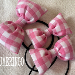 親子お揃い♡antique pinkトリプルリボンのヘアゴム 0_1fa5fc9881003b72aa93bd450f47