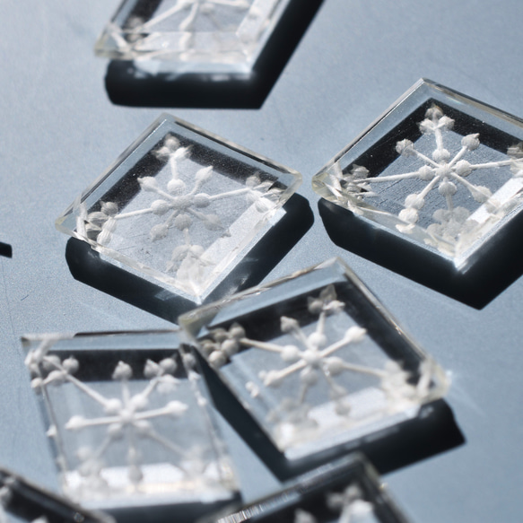 【數量有限】雪花雕塑水晶板鑽石防過敏不鏽鋼項鍊50cm 第2張的照片