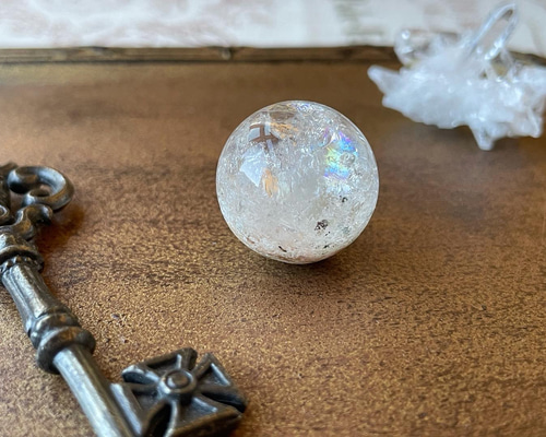 たまたま ガーデンクォーツ39mm丸玉/Garden Quartz