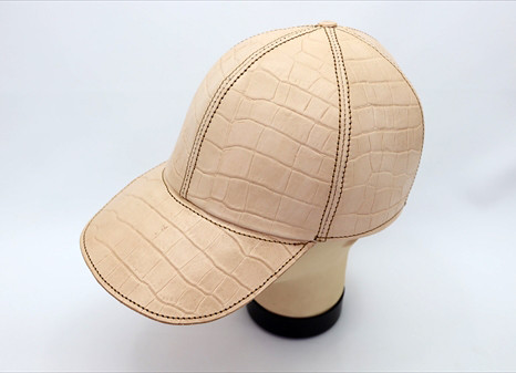 レザーキャップ クロコダイル型押し(ナチュラル)