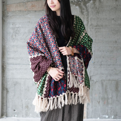 kapital パッチワーク柄 大判 マフラー ストール 復刻再販】主役級マフラー！柄生地パッチワーク大判ストール