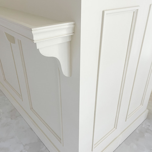 美容室L字カウンター（W1800クリーム） ネイルサロンレジ