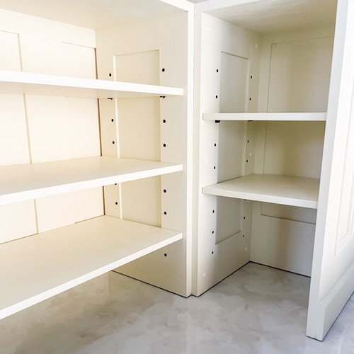 美容室L字カウンター（W1800クリーム） ネイルサロンレジ