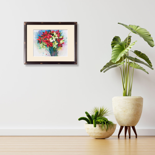 夏より眩しい】水彩原画 F5サイズ 一点物 額付き 豪華プレゼント付き