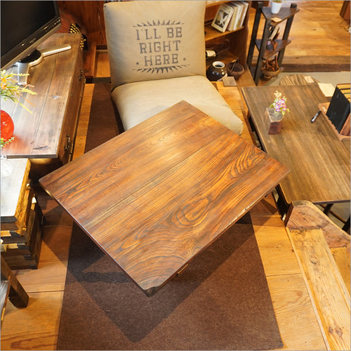 古い木製の折り畳みテーブル　ちゃぶ台　ローテーブル　古家具　古民家