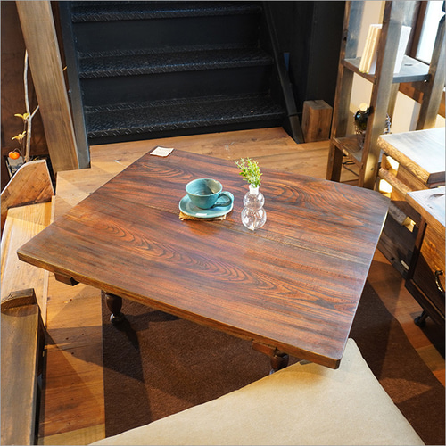 古い木製のテーブル　欅製無垢材 欅製座卓　古家具　古民家