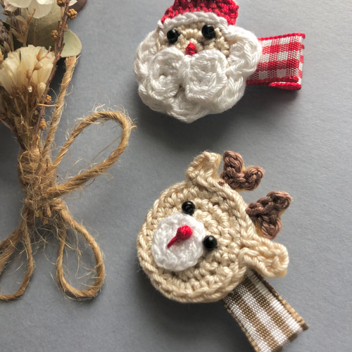 サンタさん トナカイ ベビーヘアクリップ ヘアピン ヘアゴム ヘア